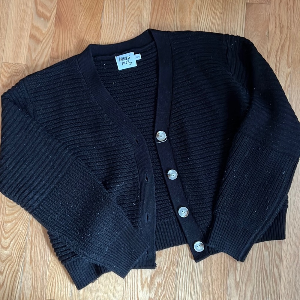 Princess Polly Black Knit Cardigan